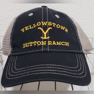 Yellowstone Tv Show Logo Dutton Ranch Licensed Trucker Black And Gray Hat New